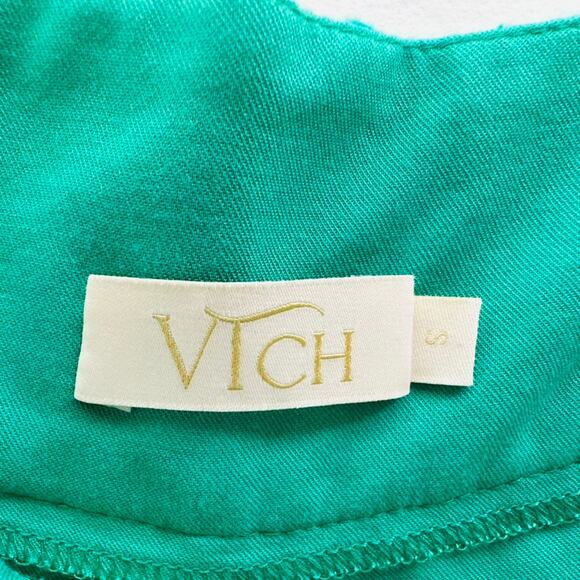 Vicky Tcherassi Green Eyelet Shorts Size Small High Waist Dressy Beach Vacation - Picture 3 of 7